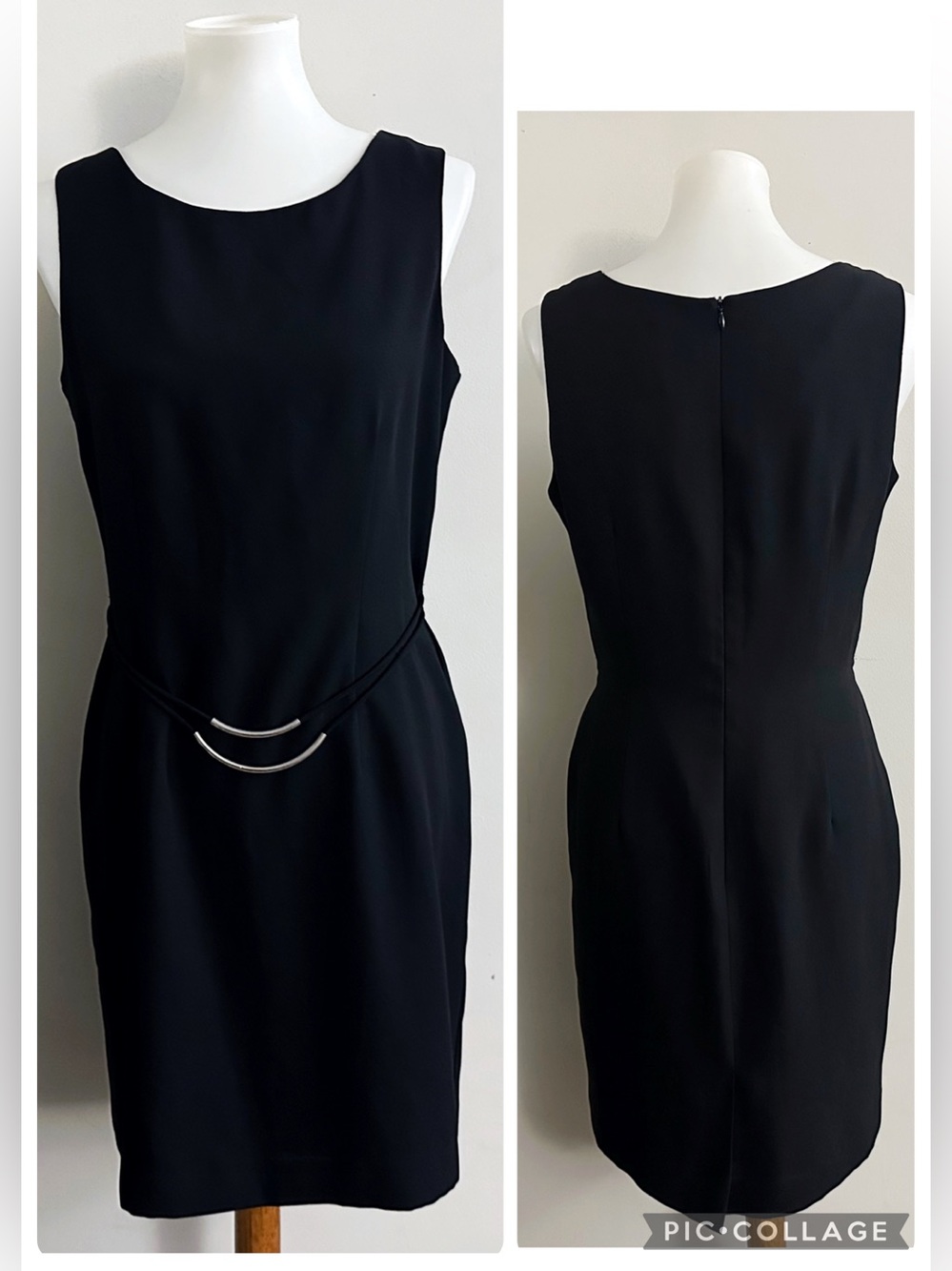 90s John Roberts Classic Black Sheath Dress Minimalist Chic Vintage Work Goth